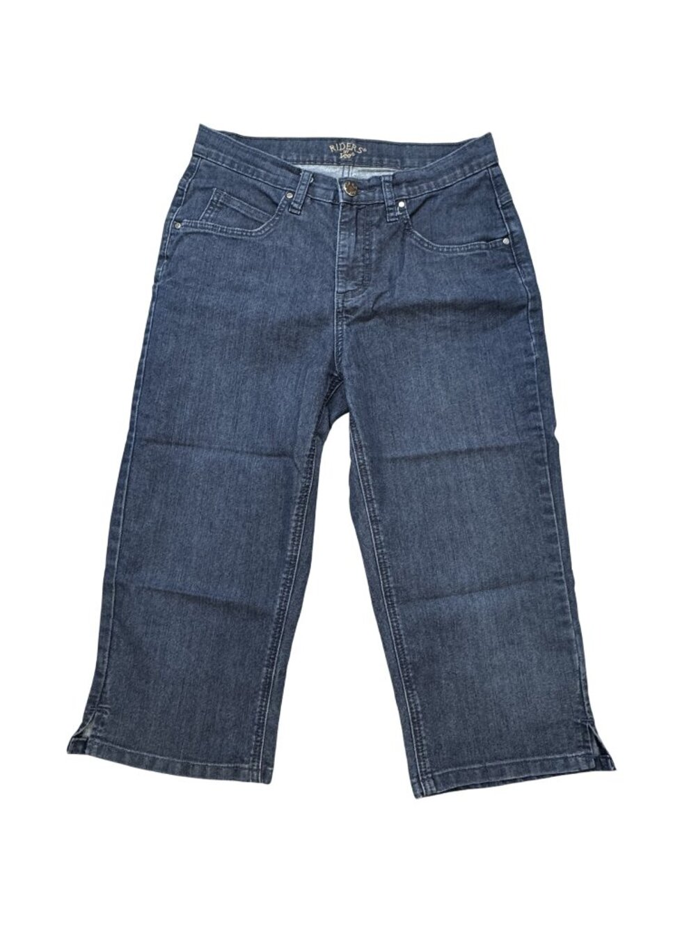 Riders By Lee Denim Capri Jeans Womens Size 8 Medium Blue Pockets Mid Rise